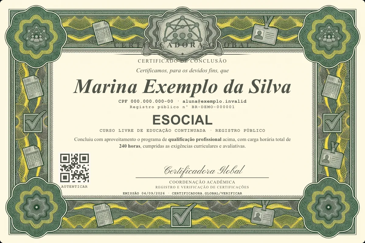 Capa do curso Esocial