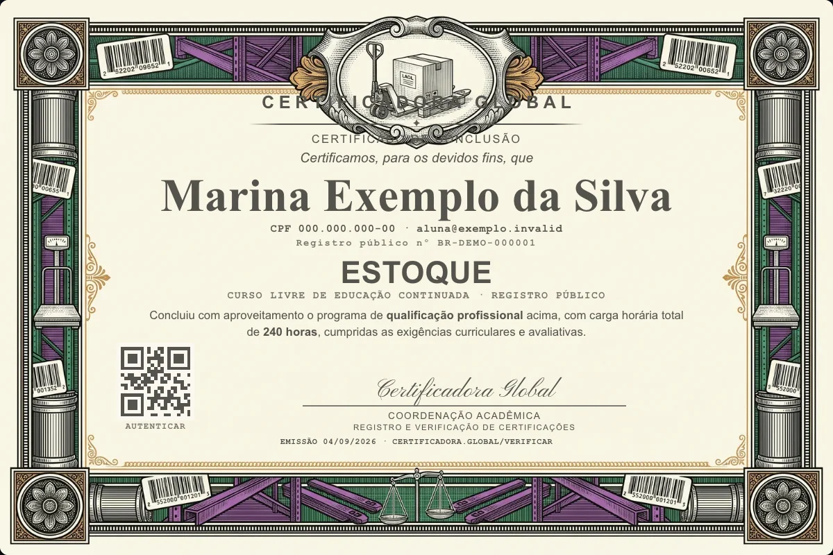 Capa do curso Estoque