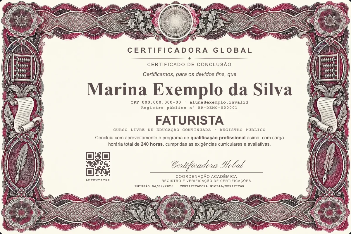 Capa do curso Faturista