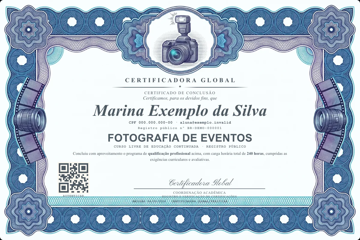 Capa do curso Fotografia de Eventos