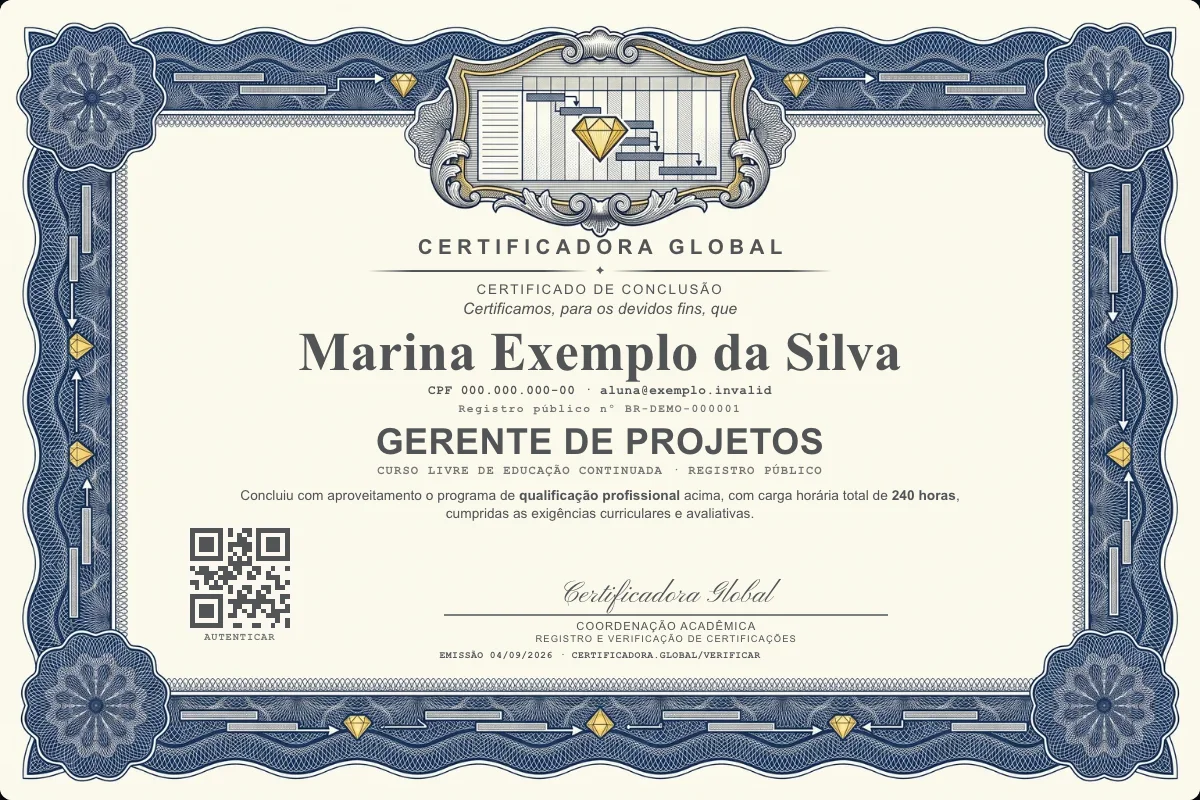 Capa do curso Gerente de Projetos