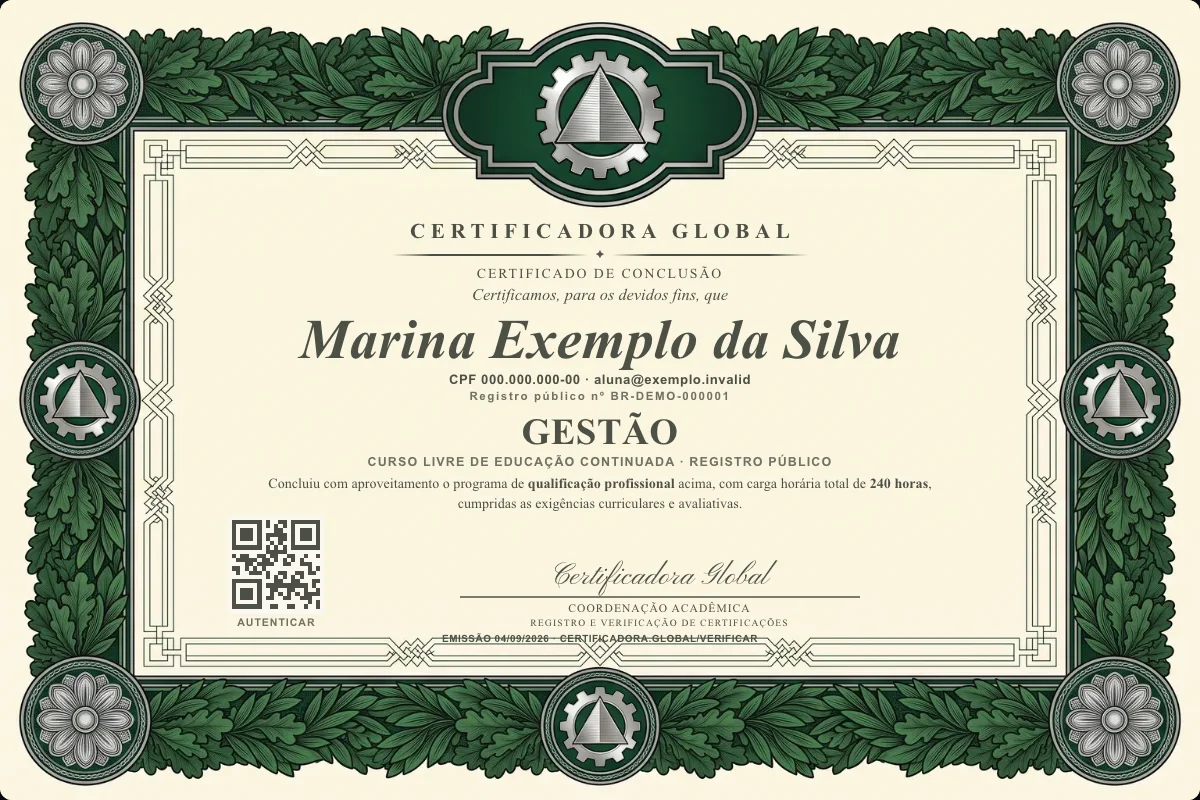 Capa do curso Gestão