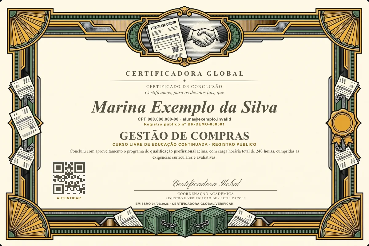 Capa do curso Gestão de Compras