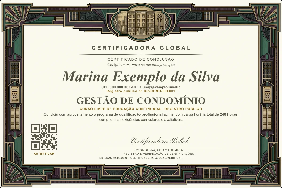 Capa do curso Gestão de Condomínio