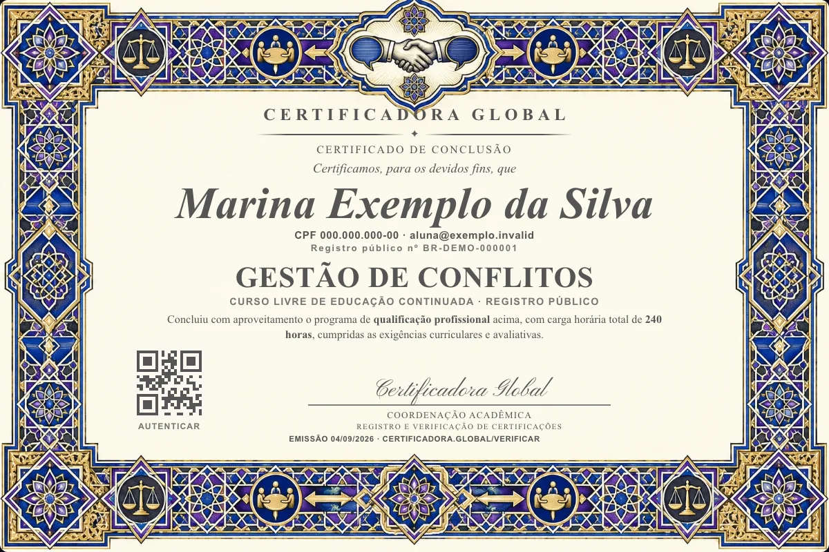 Capa do curso Gestão de Conflitos
