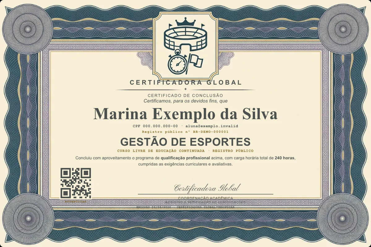 Capa do curso Gestão de Esportes