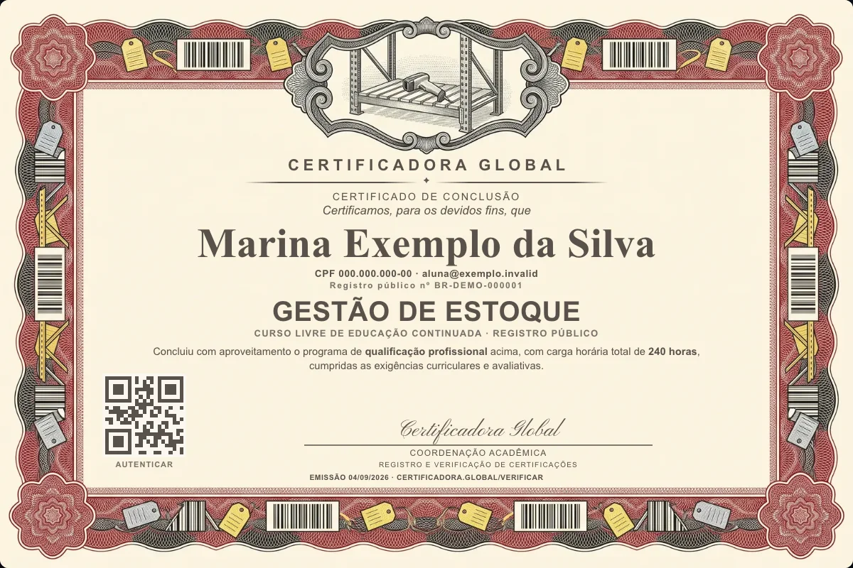 Capa do curso Gestão de Estoque