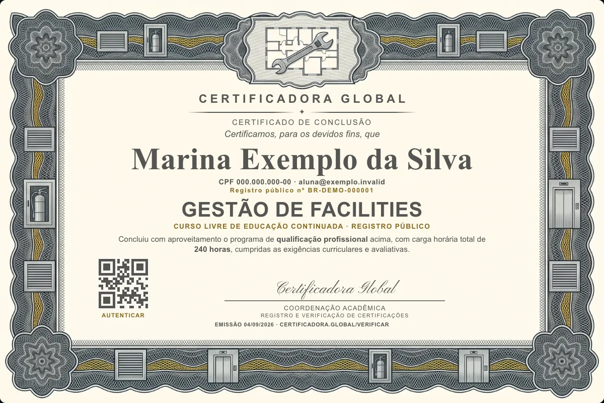 Capa do curso Gestão de Facilities