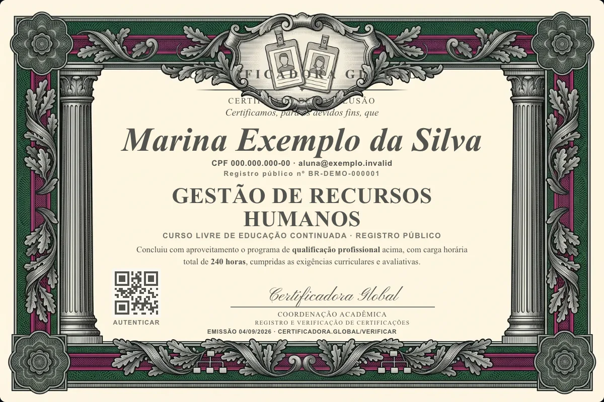 Capa do curso Gestão de Recursos Humanos