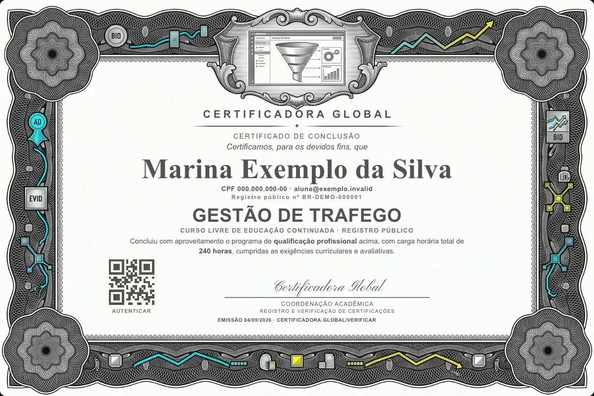 Capa do curso Gestão de Trafego
