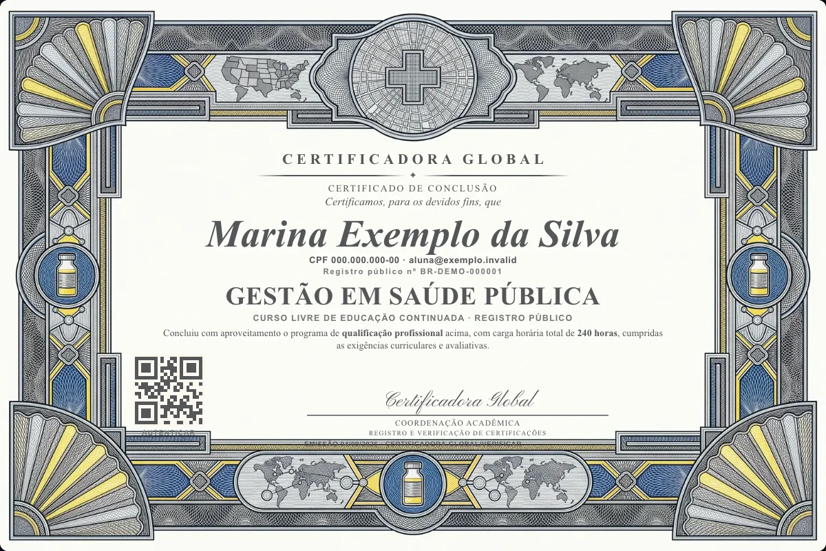 Capa do curso Gestão em Saúde Pública