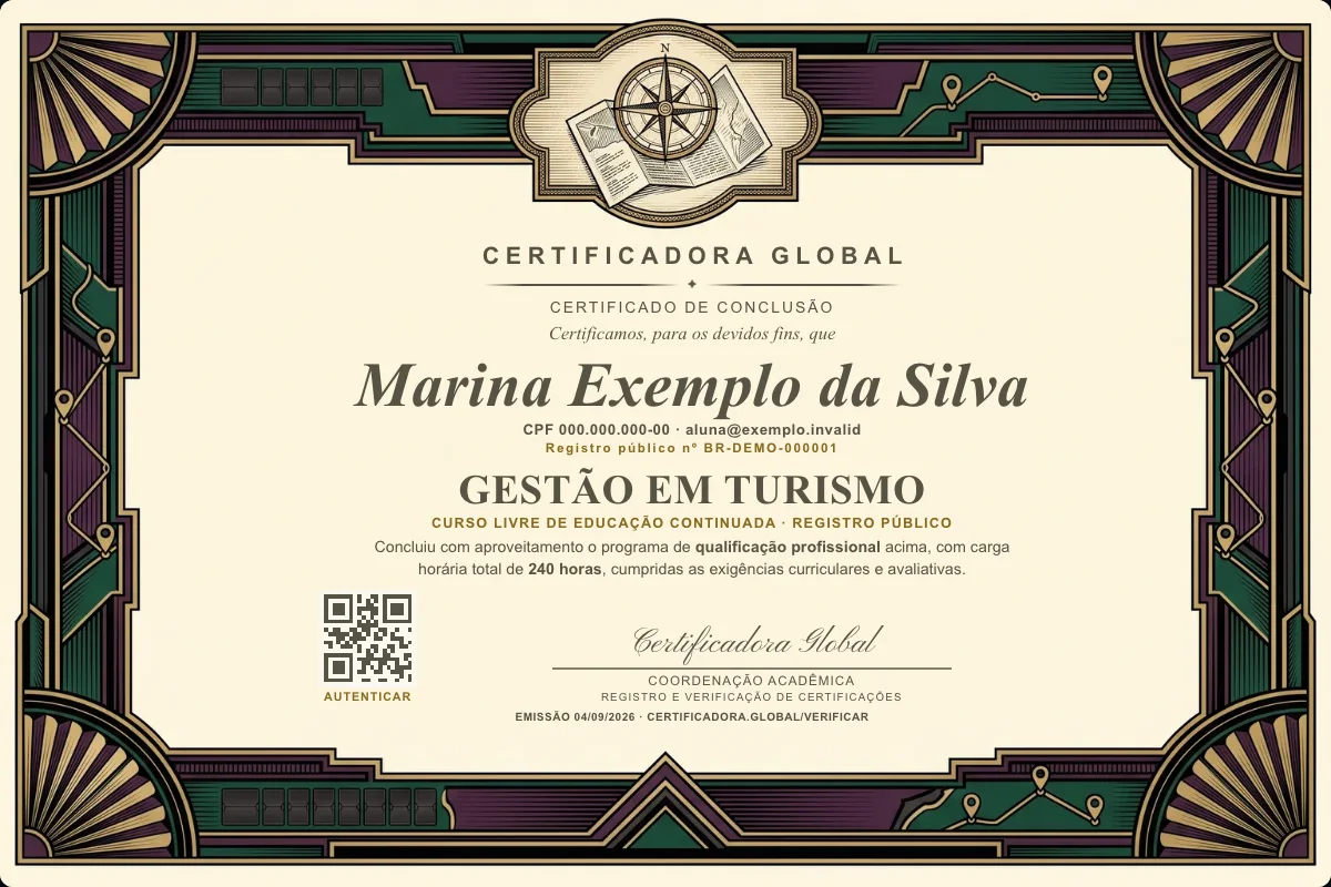 Capa do curso Gestão em Turismo