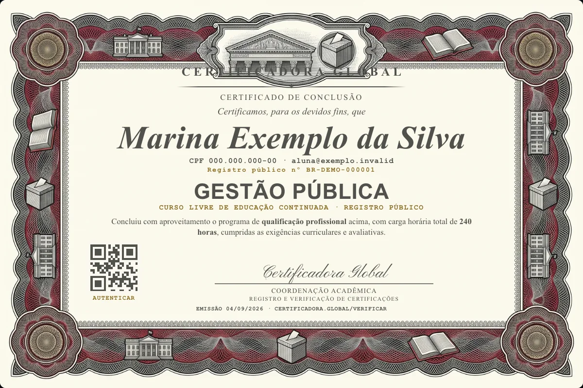 Capa do curso Gestão Pública