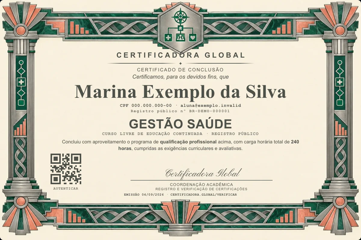 Capa do curso Gestão Saúde