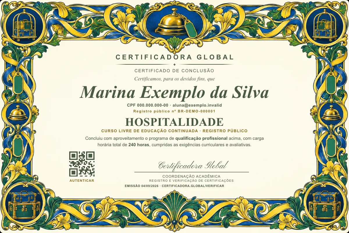 Capa do curso Hospitalidade