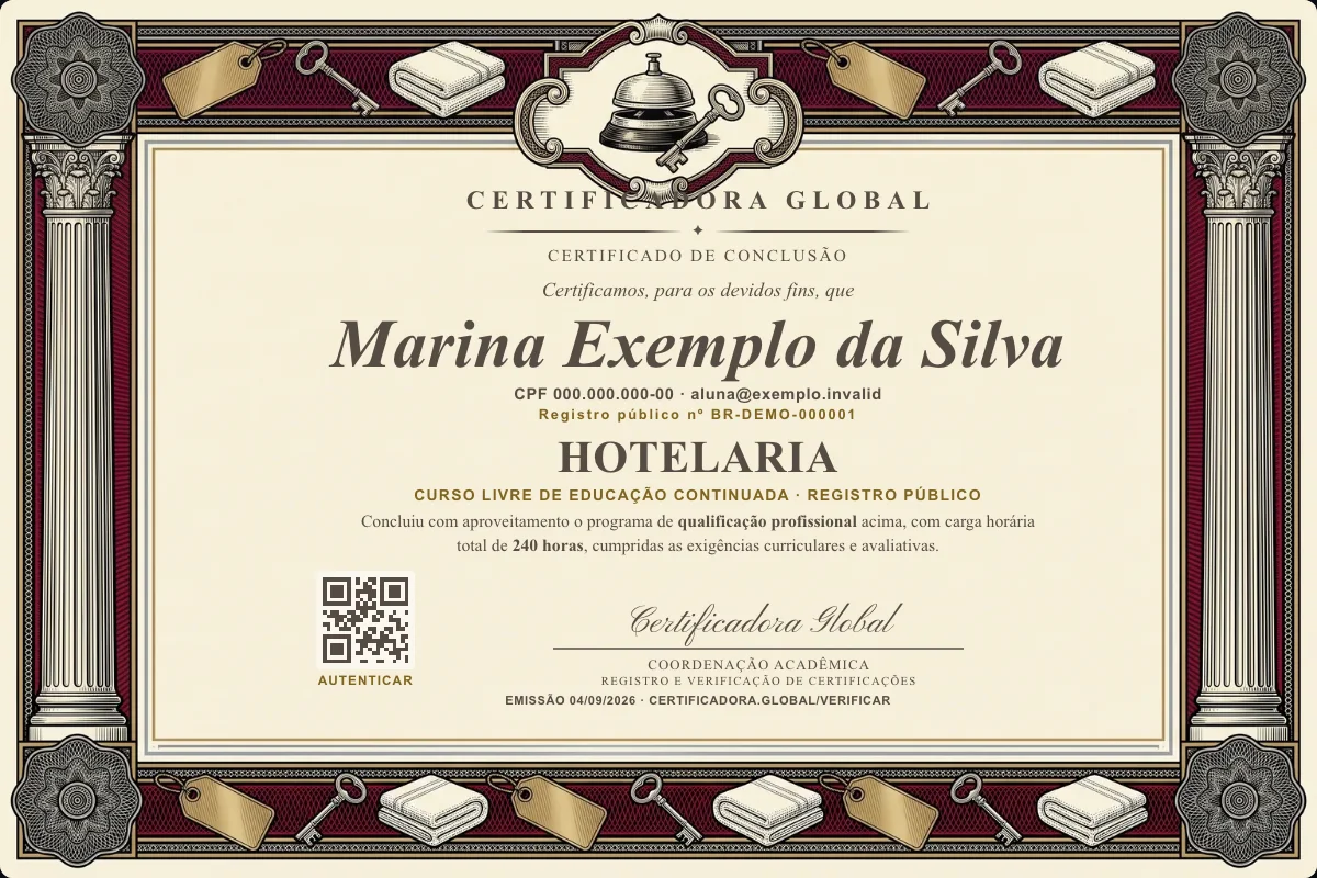 Capa do curso Hotelaria