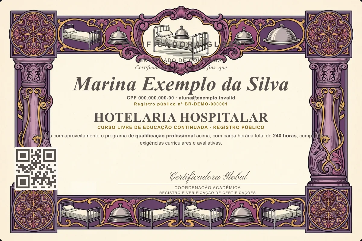 Capa do curso Hotelaria Hospitalar
