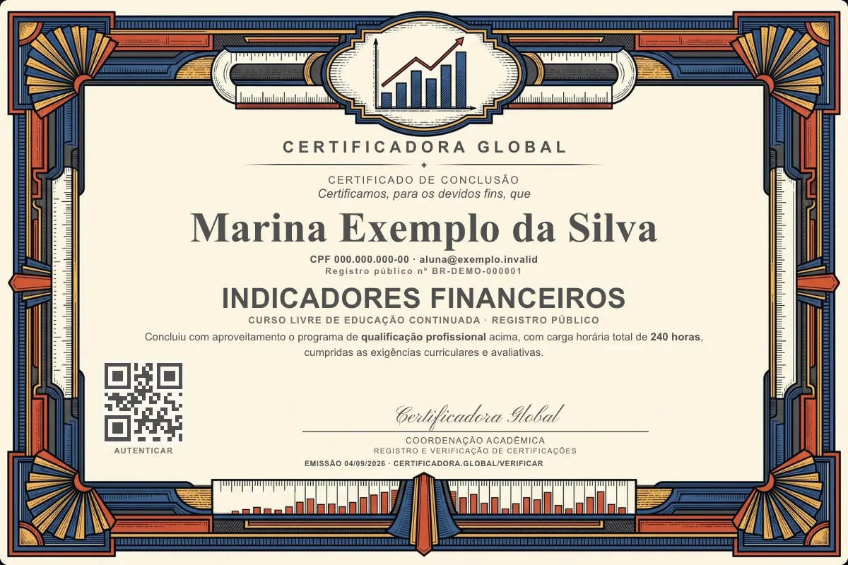 Capa do curso Indicadores Financeiros