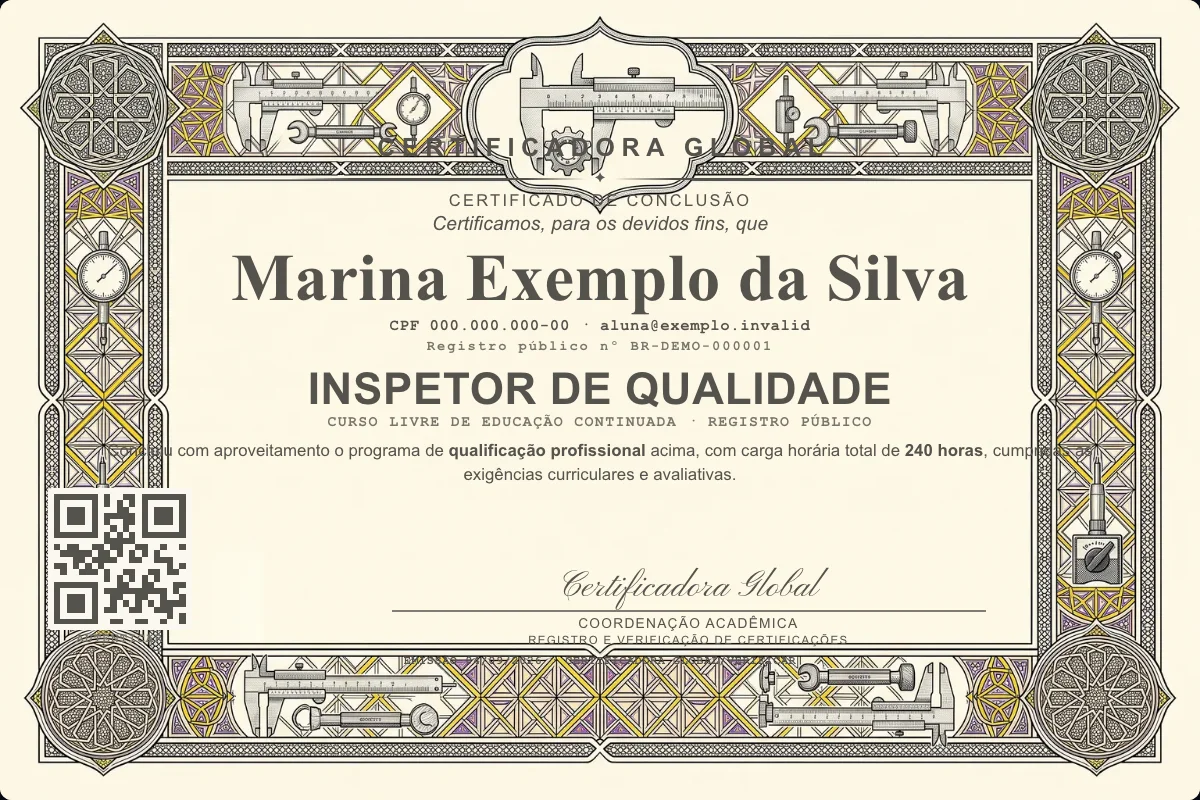 Capa do curso Inspetor de Qualidade
