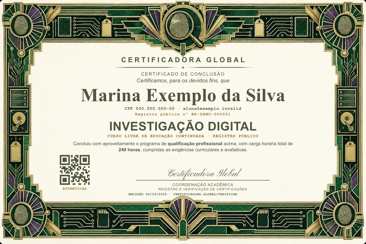 Capa do curso Investigação Digital