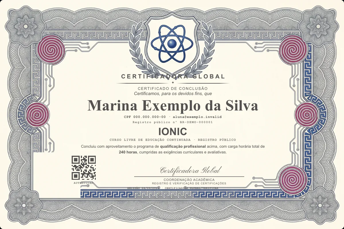 Capa do curso Ionic