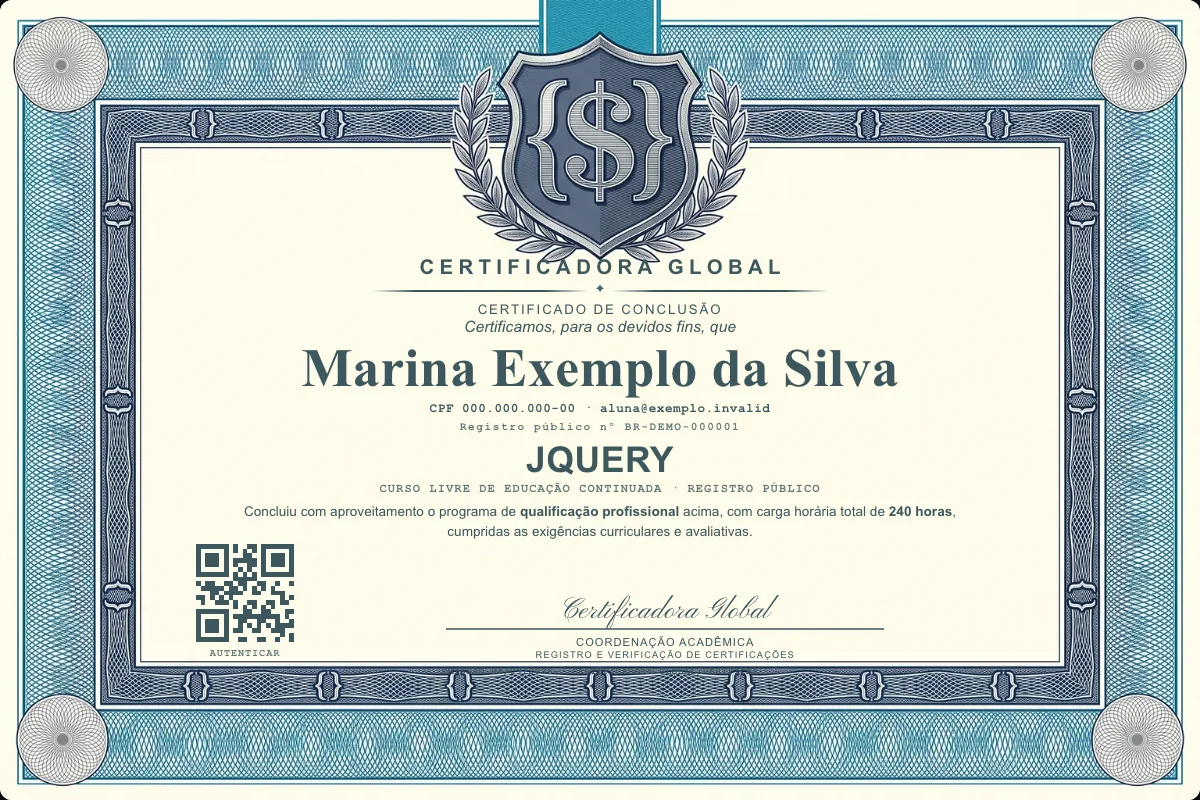 Capa do curso Jquery