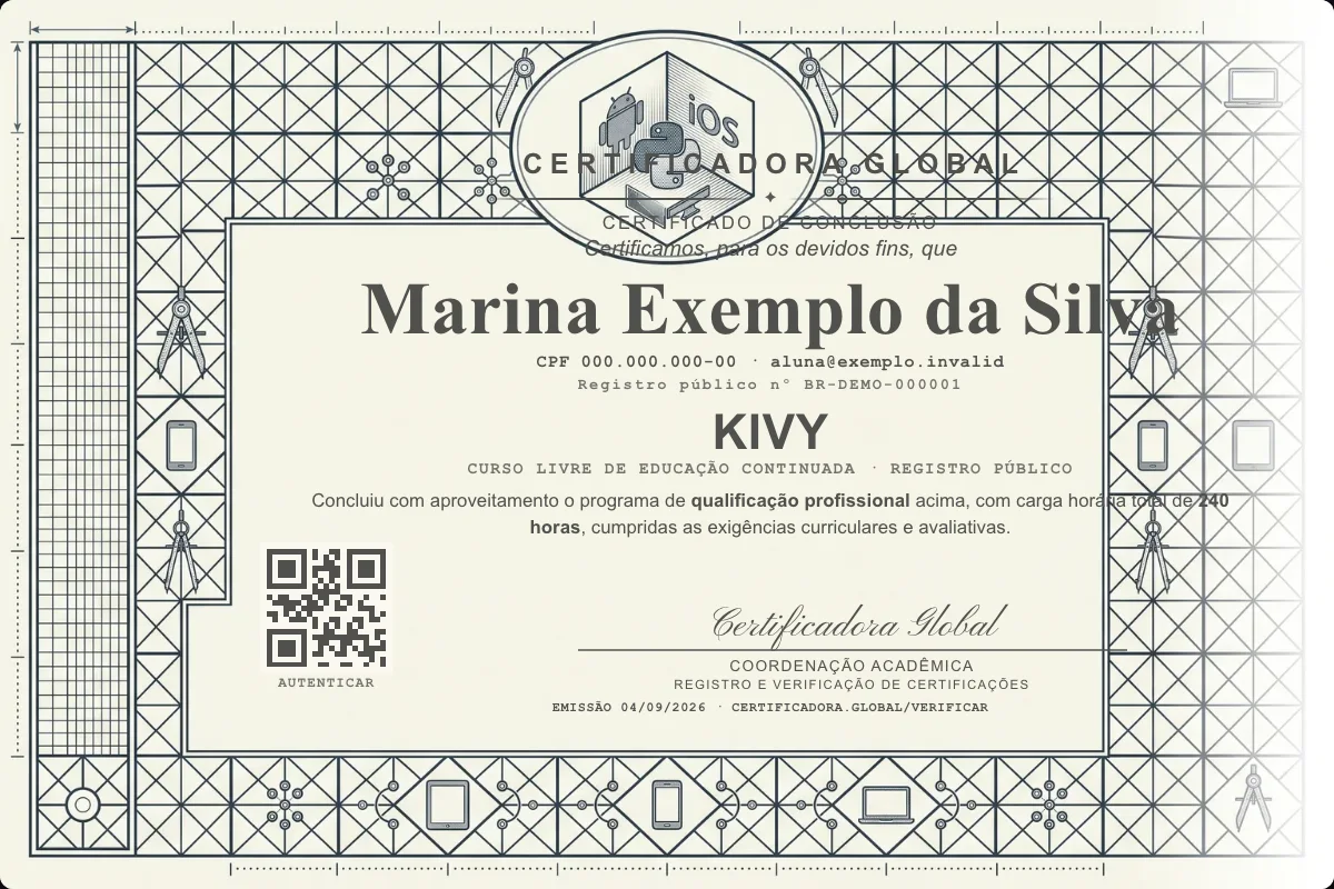 Capa do curso Kivy
