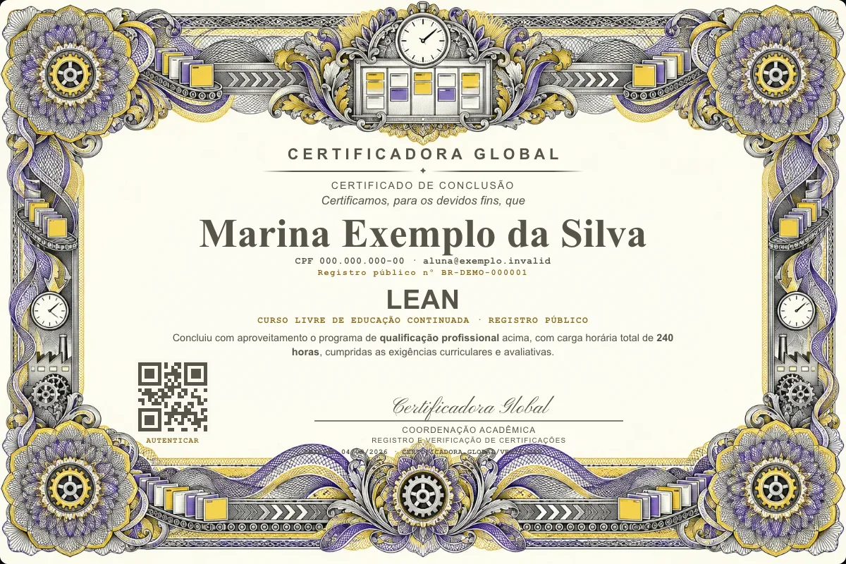 Capa do curso Lean