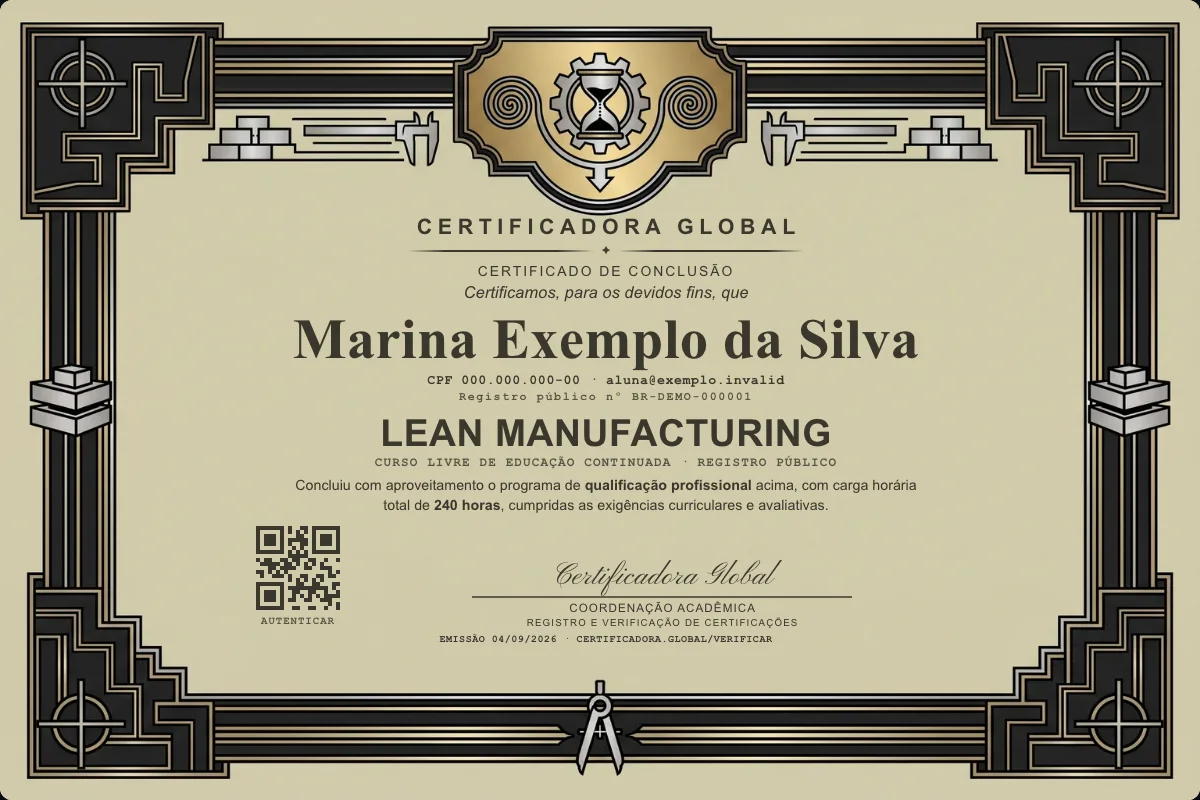Capa do curso Lean Manufacturing