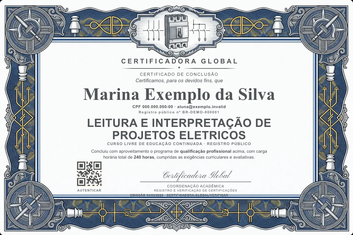 Capa do curso Leitura e Interpretação de Projetos Eletricos