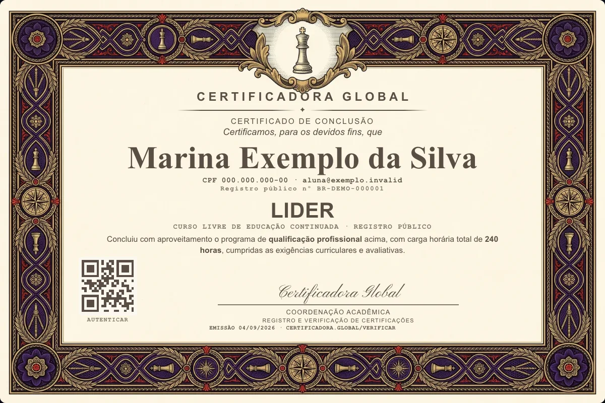Capa do curso Lider