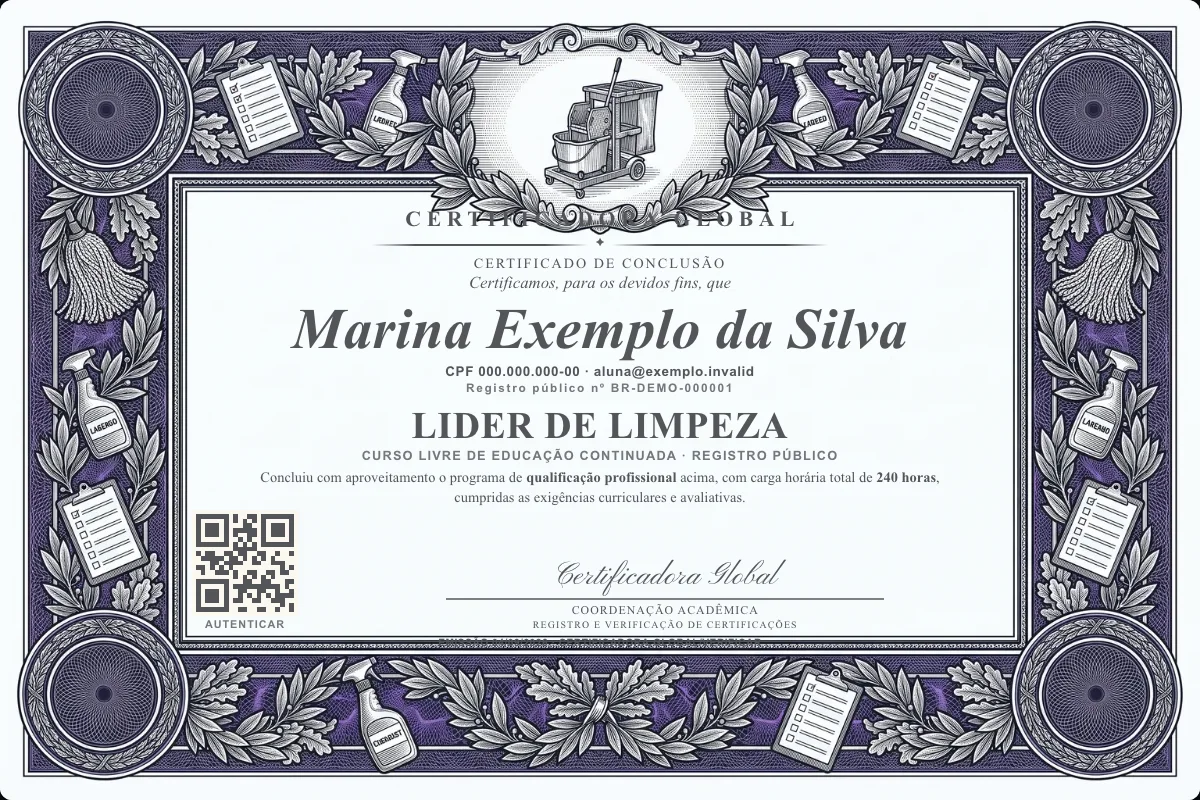 Capa do curso Lider de Limpeza