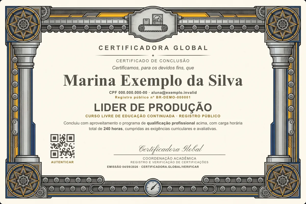 Capa do curso Lider de Produção