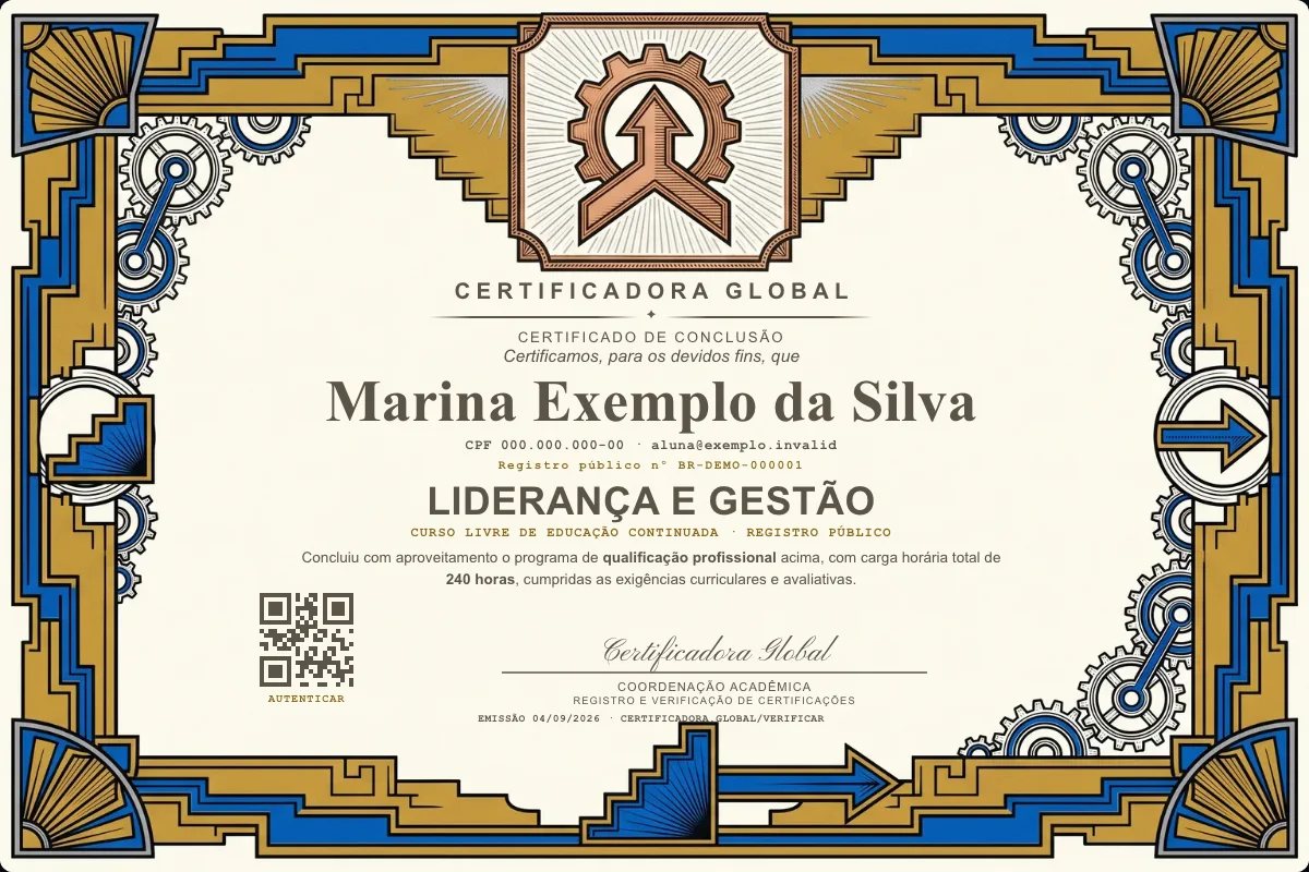 Capa do curso Liderança e Gestão