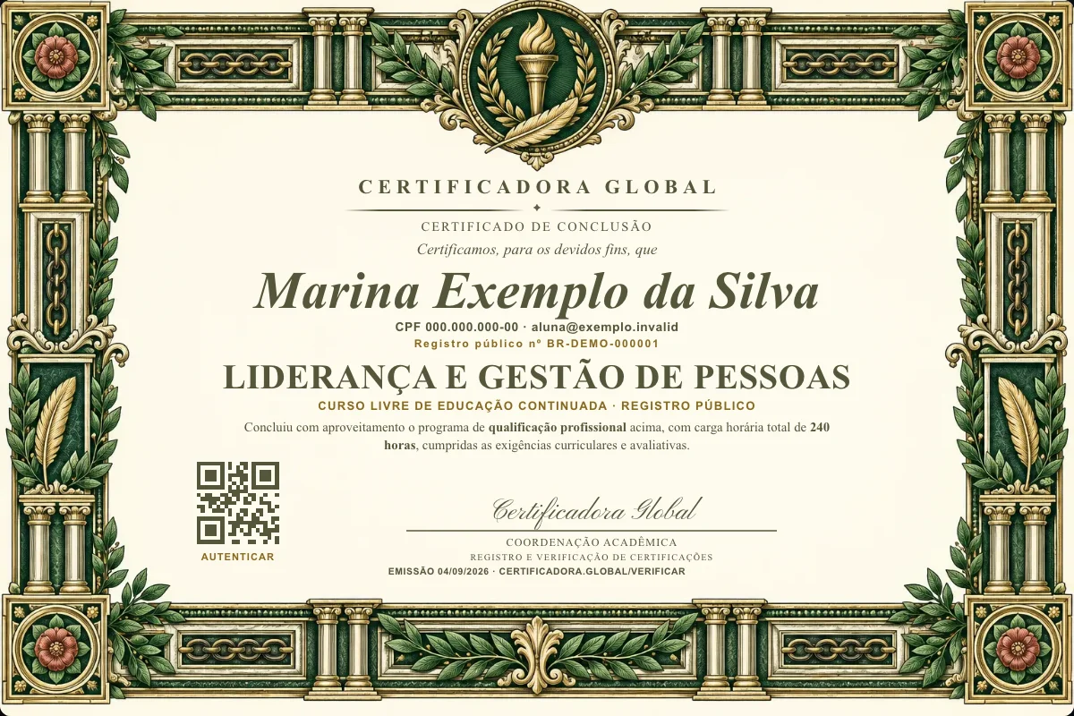 Capa do curso Liderança e Gestão de Pessoas
