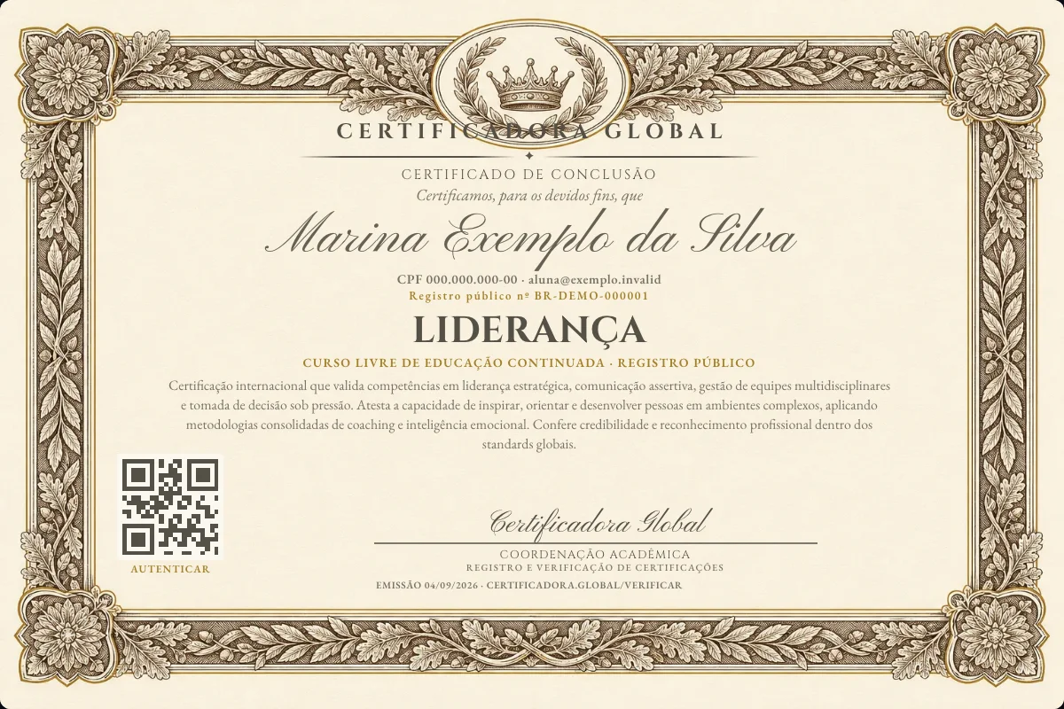 Capa do curso Liderança