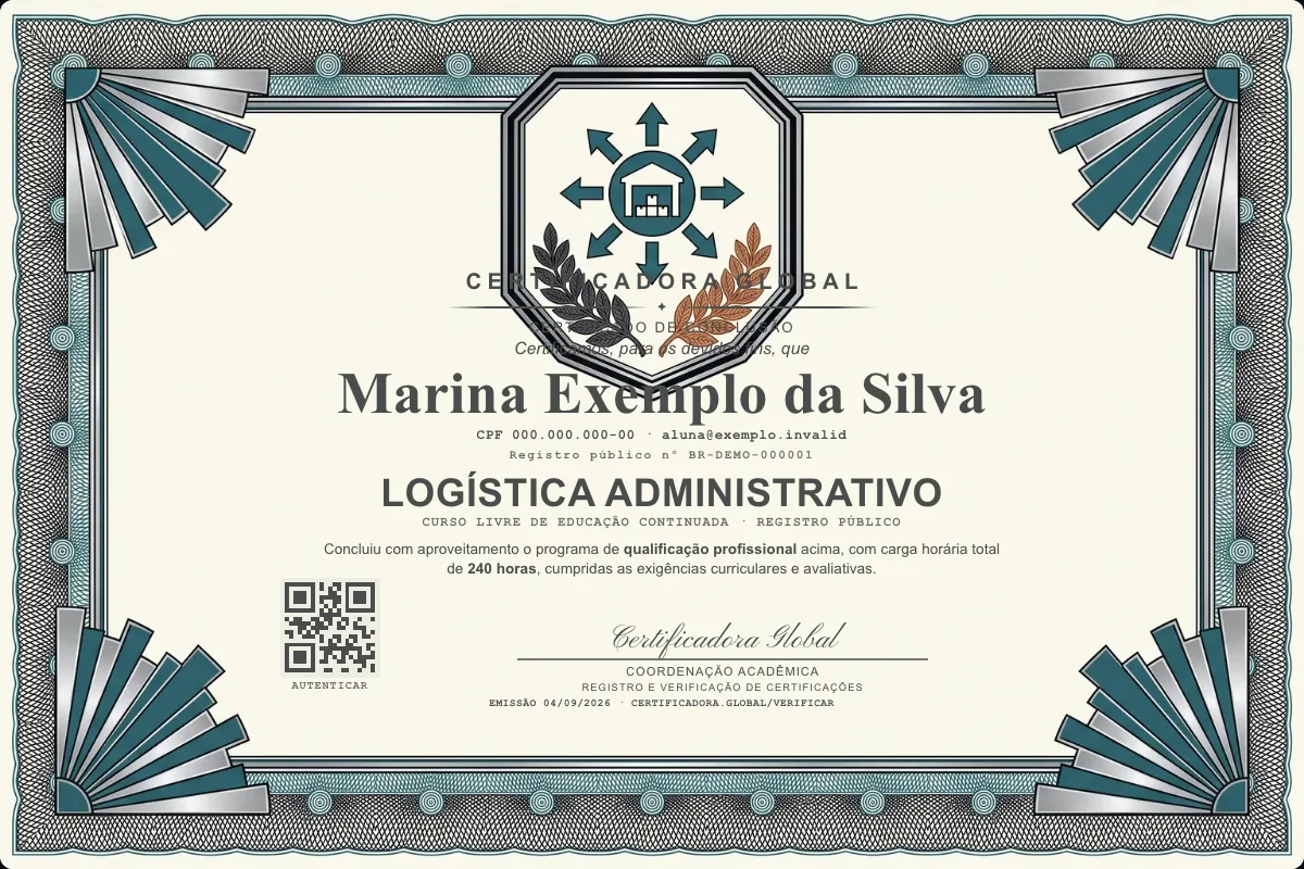 Capa do curso Logística Administrativo