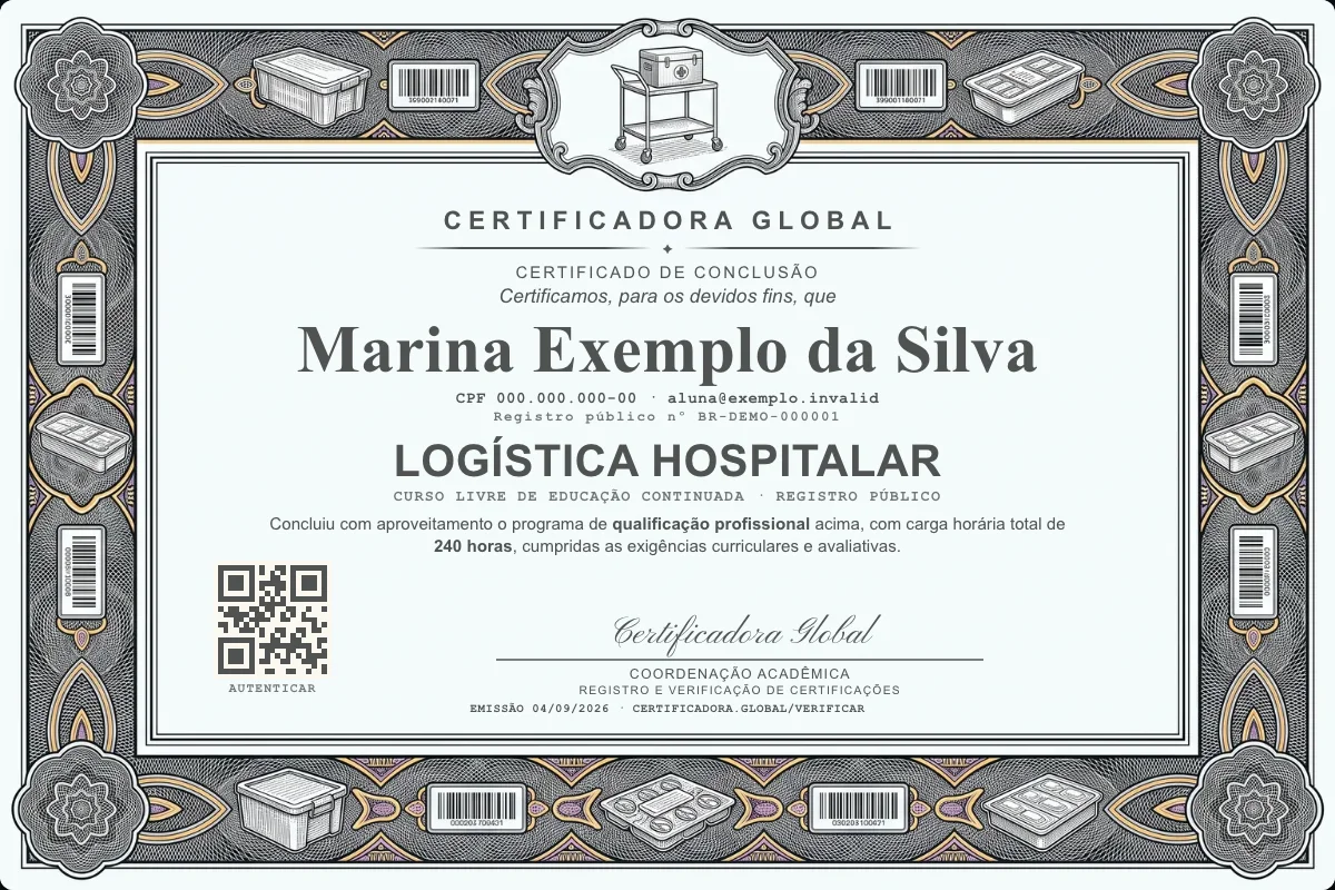 Capa do curso Logística Hospitalar