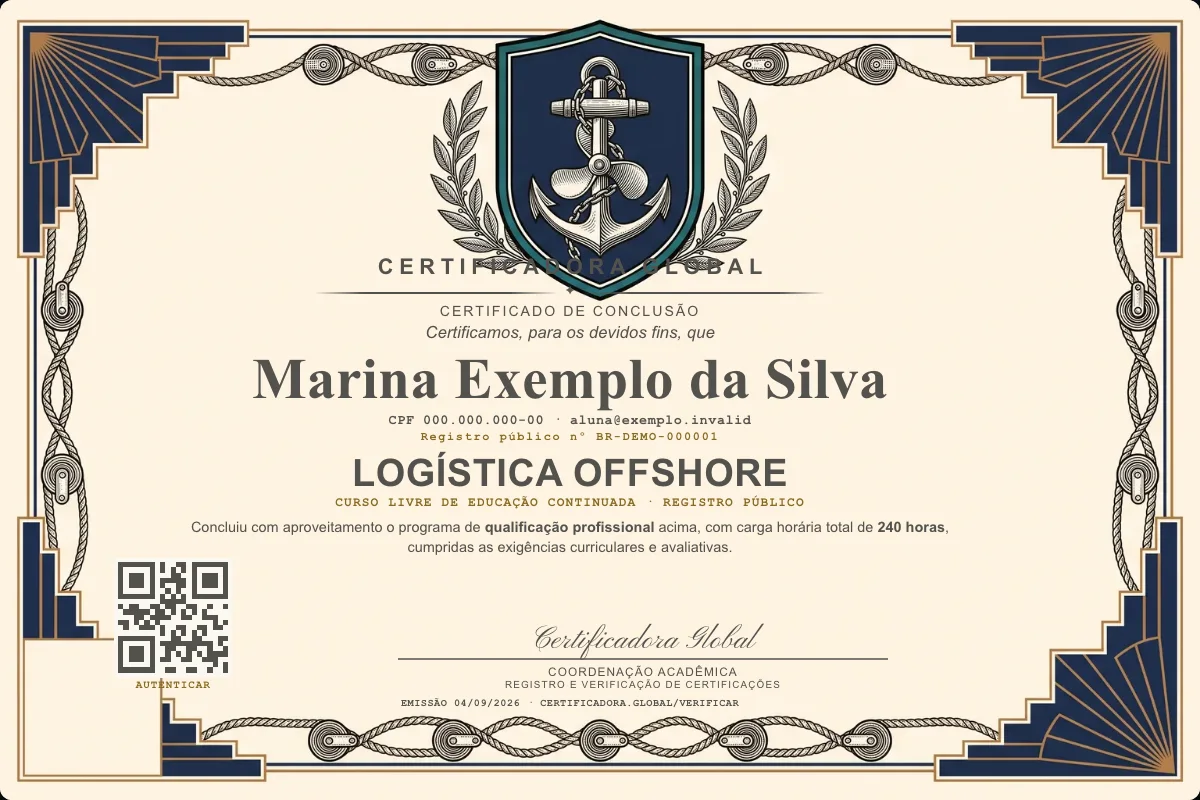 Capa do curso Logística Offshore