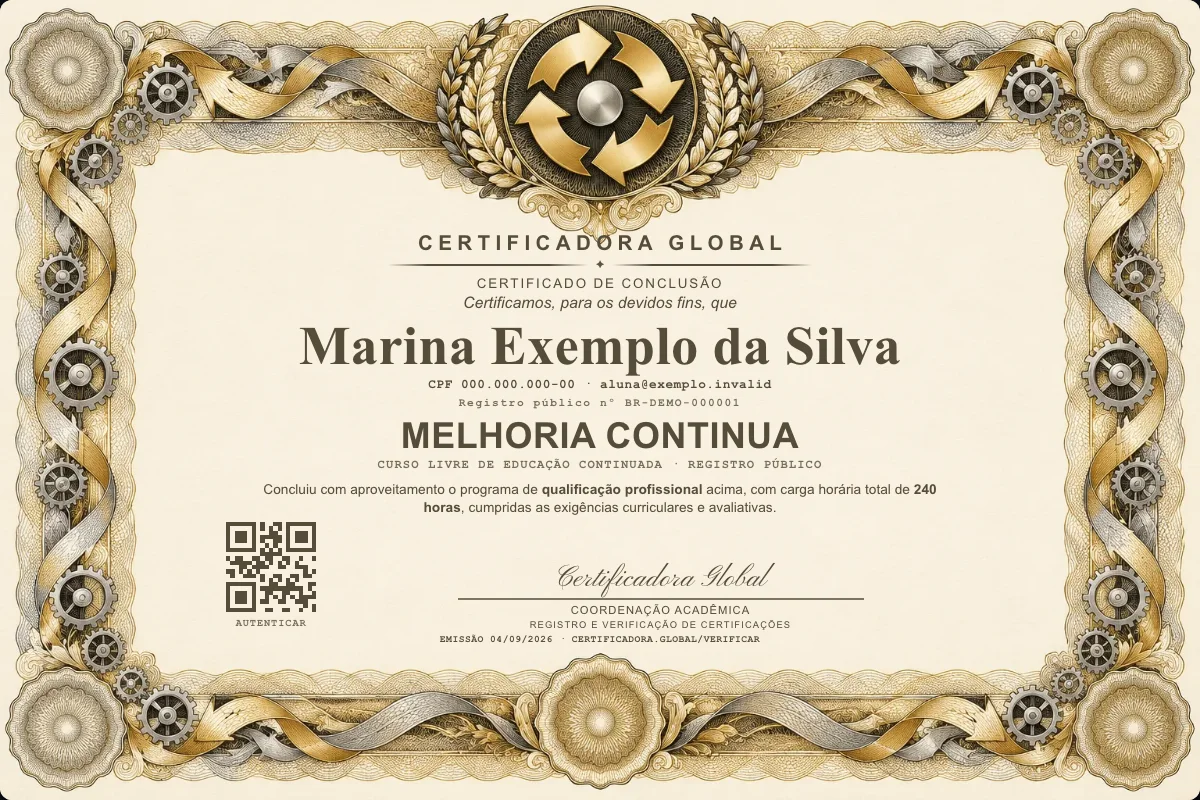 Capa do curso Melhoria Continua