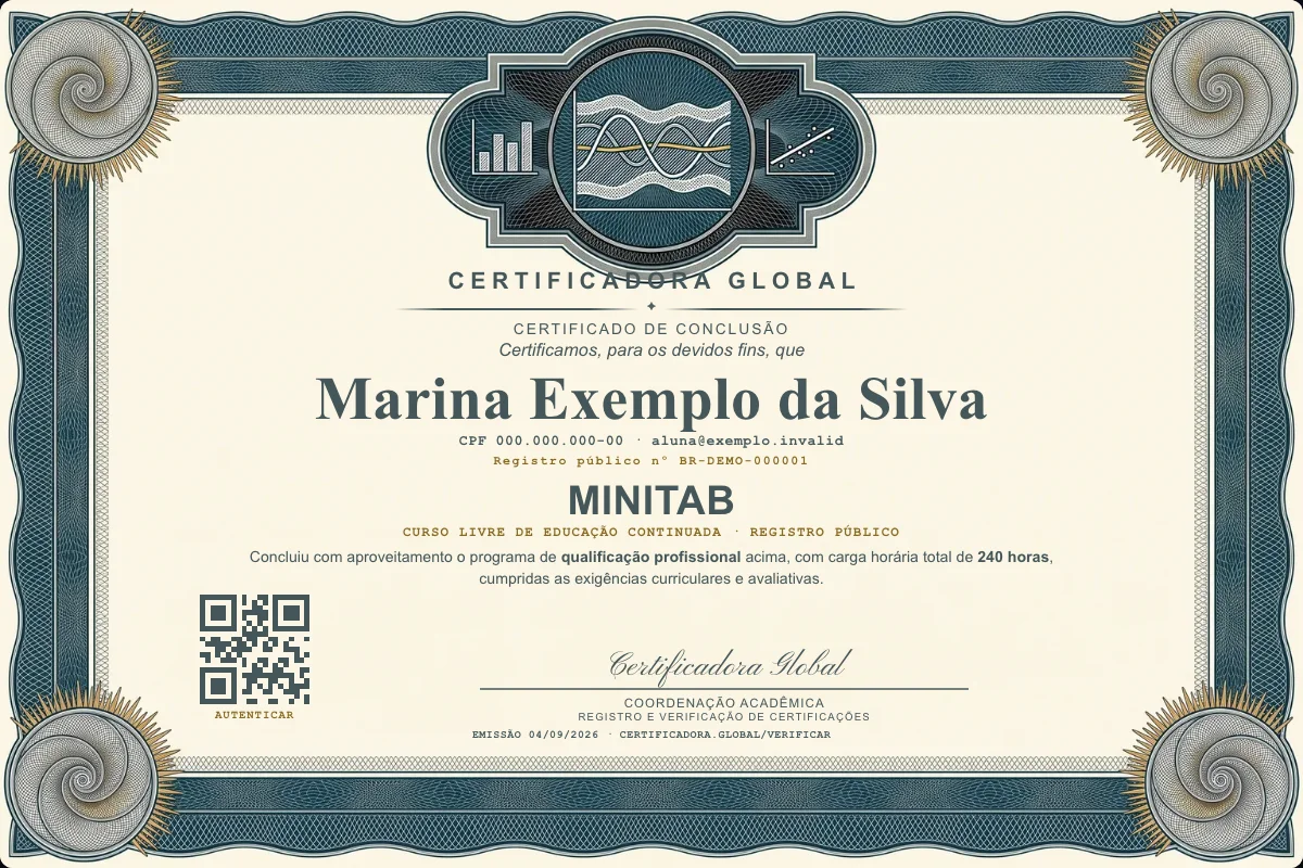 Capa do curso Minitab