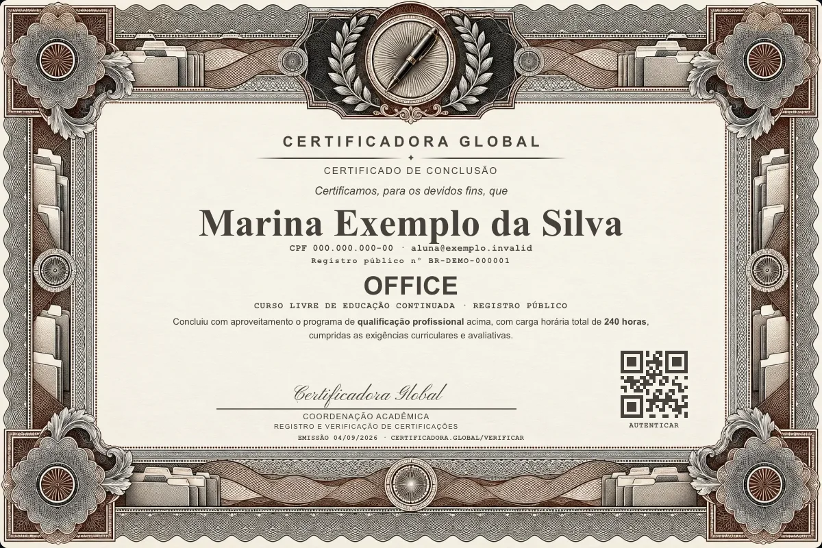 Capa do curso Office