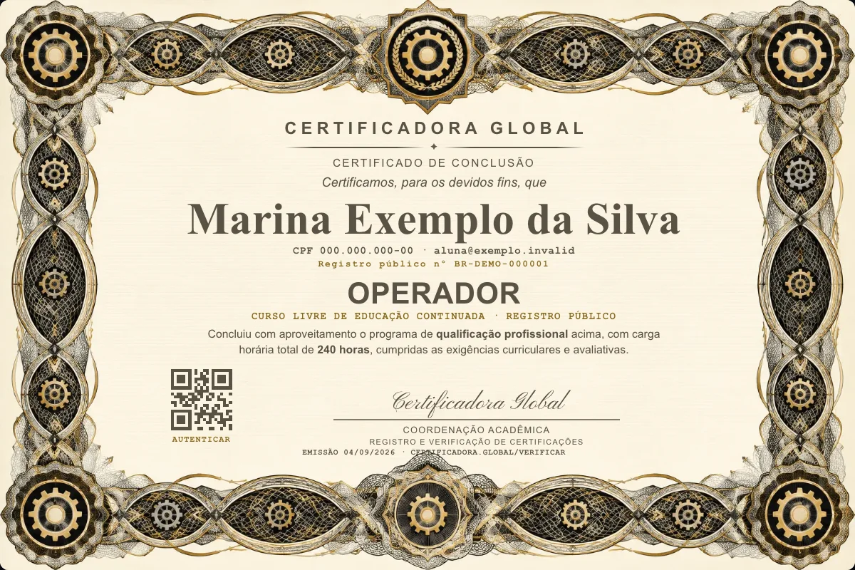 Capa do curso Operador