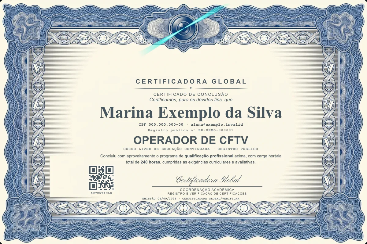 Capa do curso Operador de Cftv