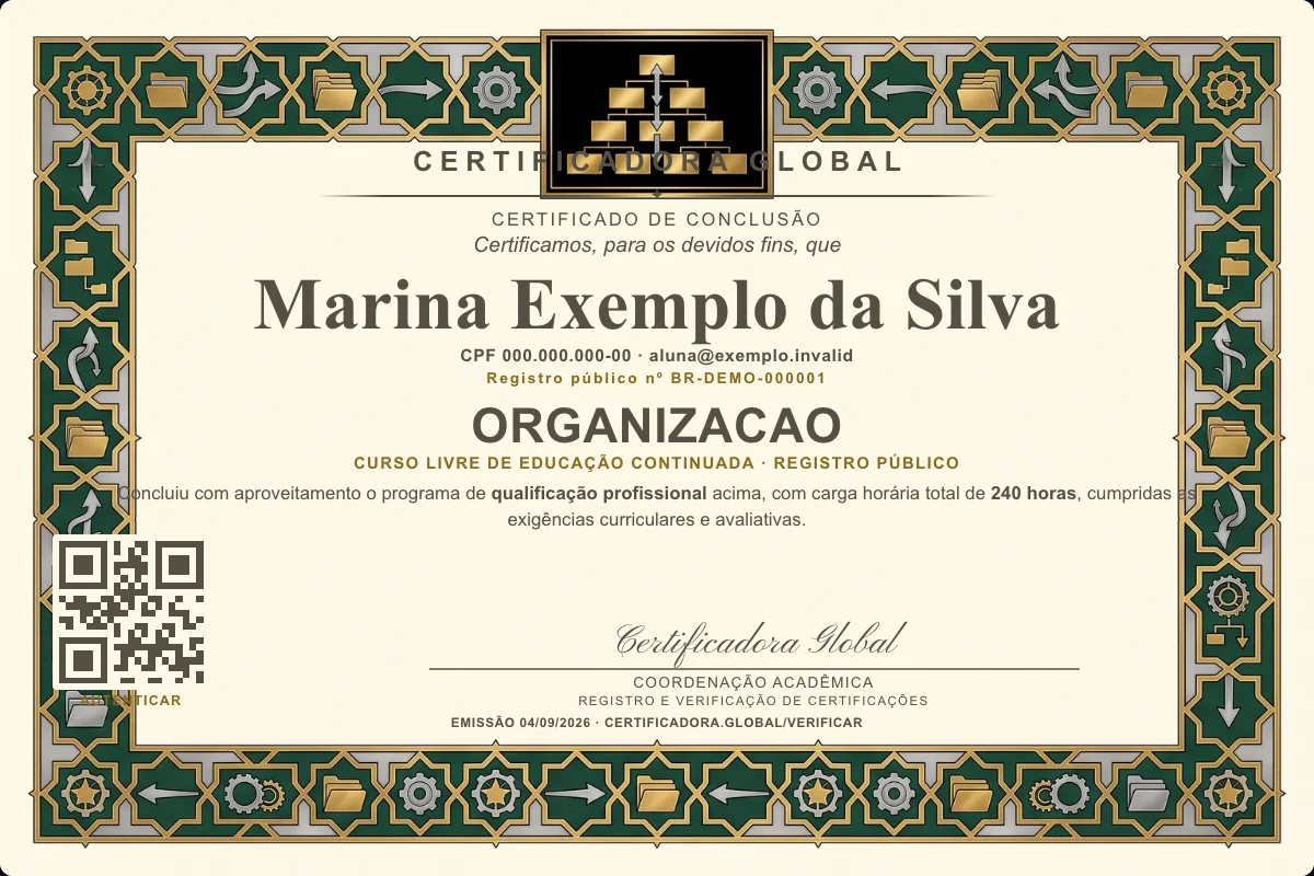 Capa do curso Organizacao