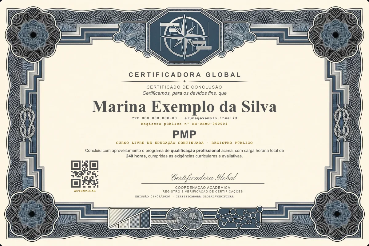 Capa do curso Pmp