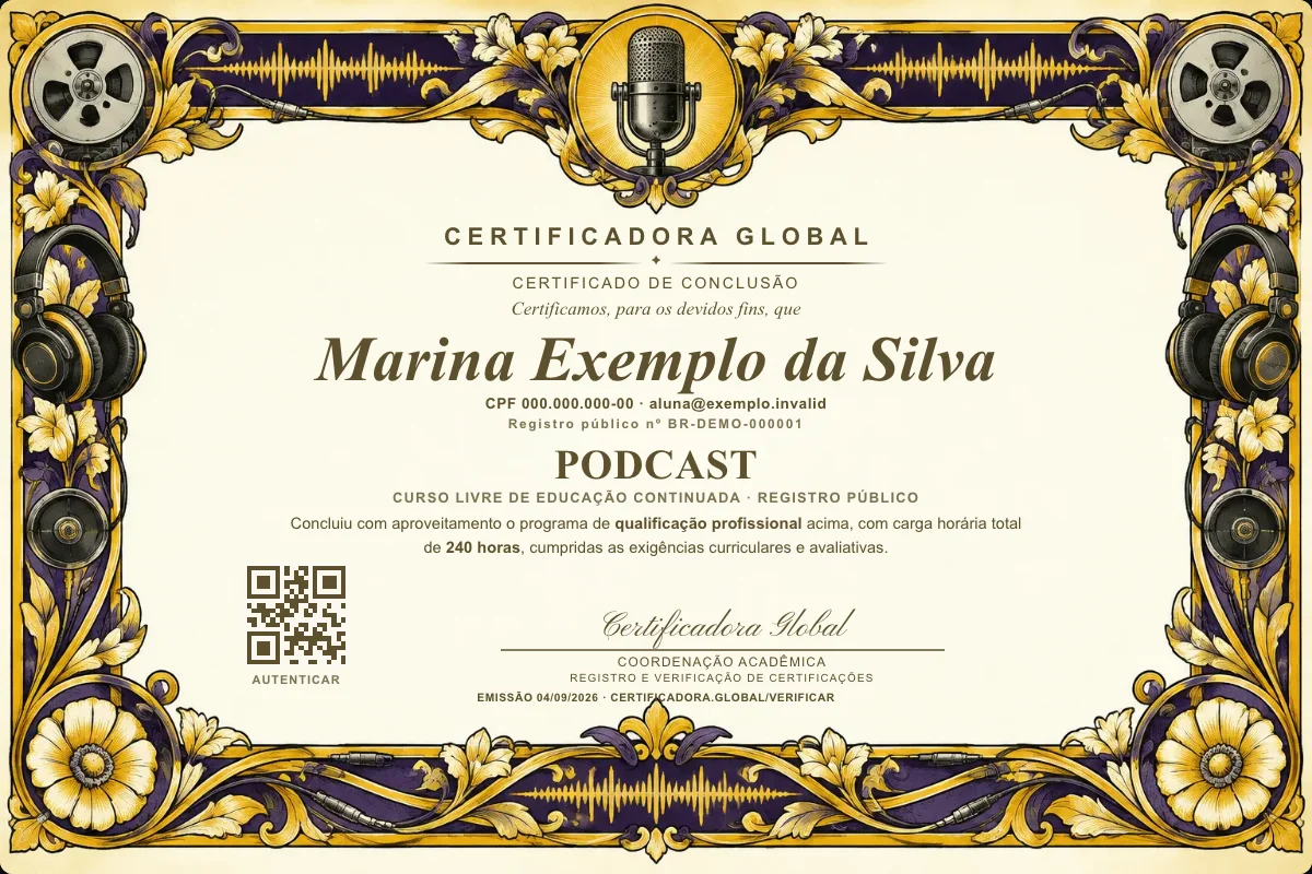 Capa do curso Podcast