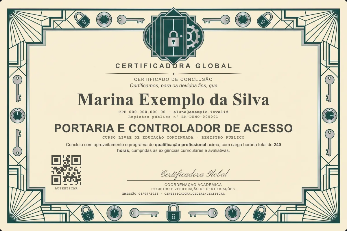 Capa do curso Portaria e Controlador de Acesso