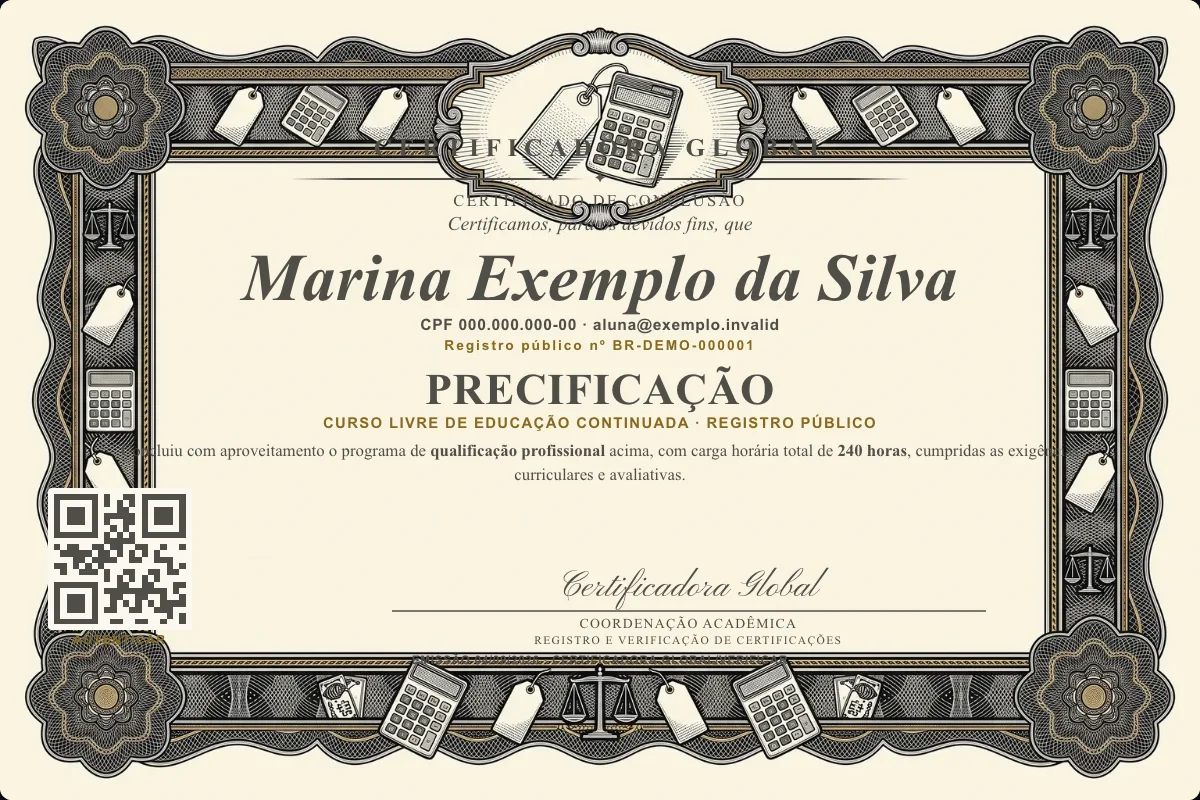 Capa do curso Precificação