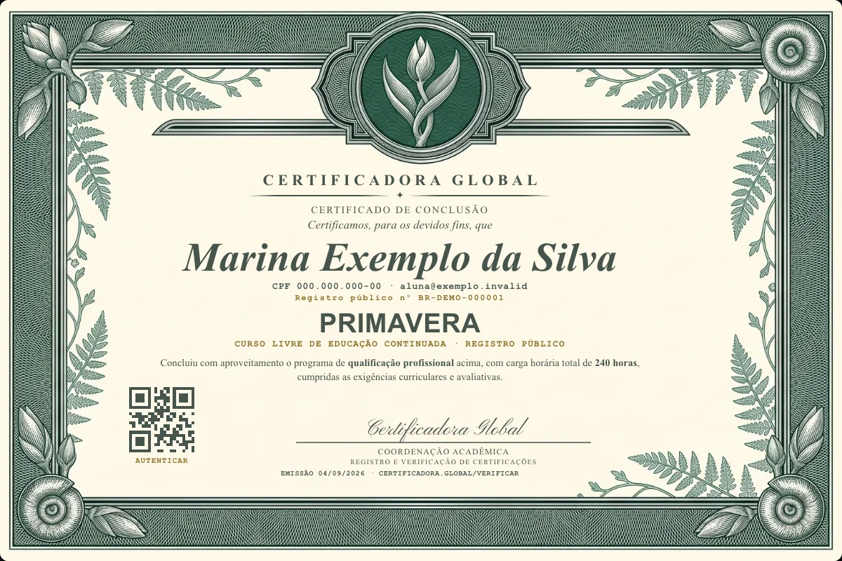 Capa do curso Primavera